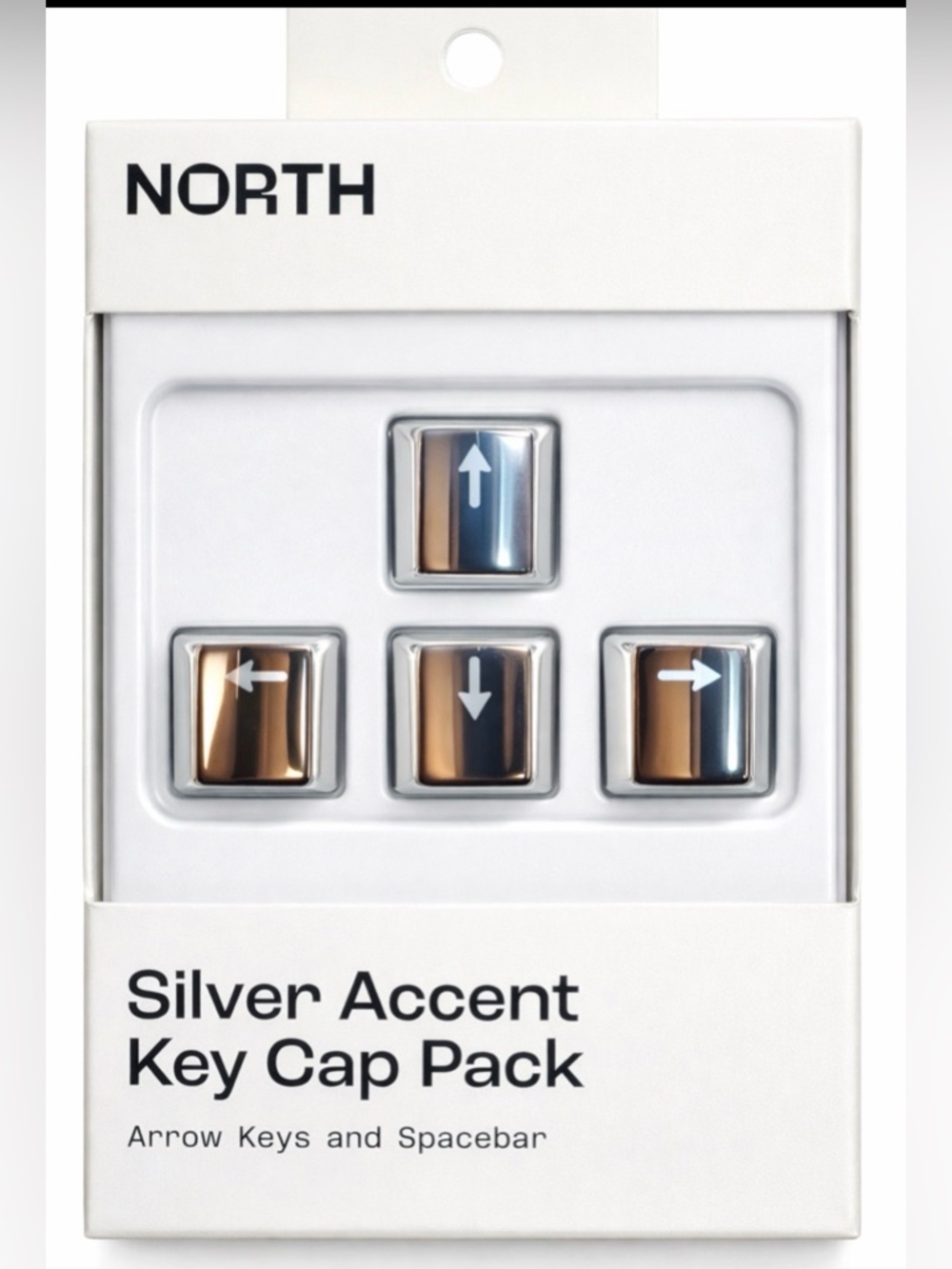 NORTH Silver Accent Key Cap Pack Arrow Keys + Spacebar NEW Sealed